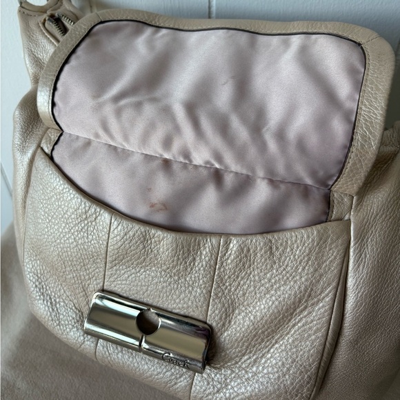 Coach Kristin Champagne Leather Hobo Shoulder Bag - Picture 15 of 16